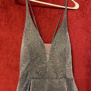 Long Sparkly Prom Dress Size 15 with Pockets